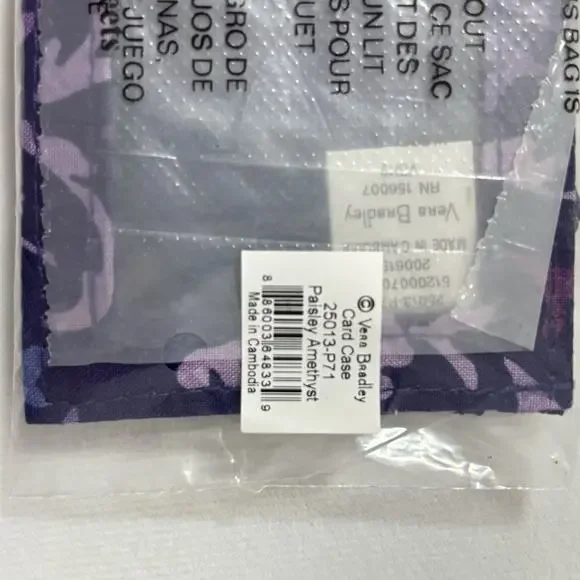 Vera Bradley Paisley Amethyst ID Card Case NWT - Picture 4 of 4